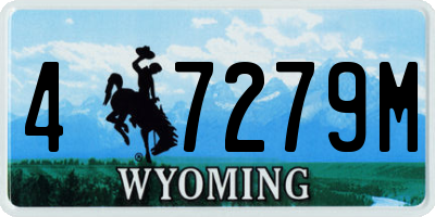 WY license plate 47279M