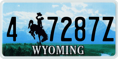 WY license plate 47287Z