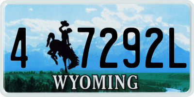 WY license plate 47292L