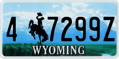WY license plate 47299Z