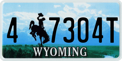 WY license plate 47304T