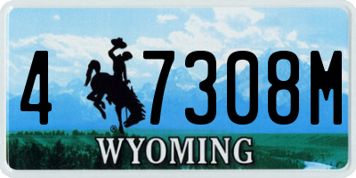 WY license plate 47308M