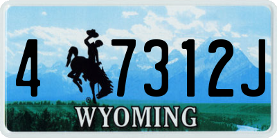 WY license plate 47312J