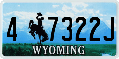 WY license plate 47322J