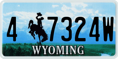 WY license plate 47324W