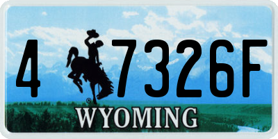 WY license plate 47326F