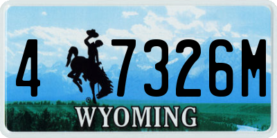 WY license plate 47326M