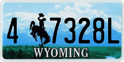 WY license plate 47328L