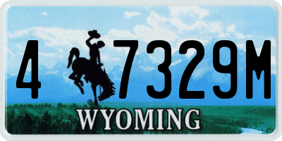 WY license plate 47329M