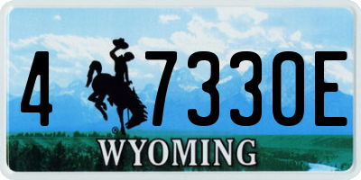 WY license plate 47330E