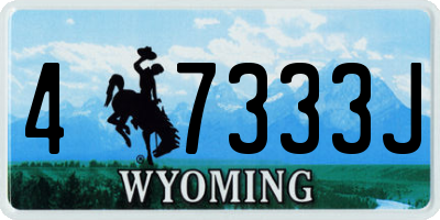WY license plate 47333J