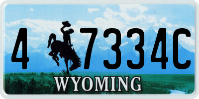 WY license plate 47334C