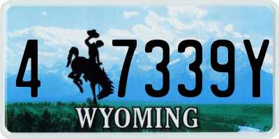 WY license plate 47339Y