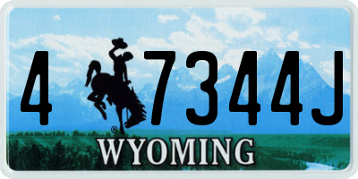 WY license plate 47344J