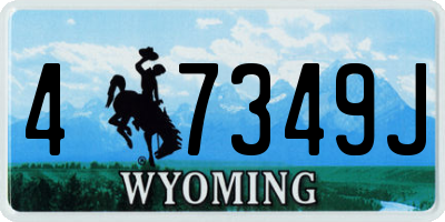 WY license plate 47349J