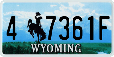WY license plate 47361F