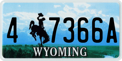 WY license plate 47366A