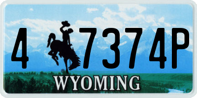 WY license plate 47374P
