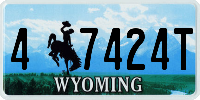 WY license plate 47424T