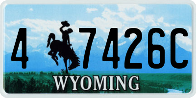 WY license plate 47426C