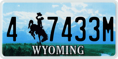 WY license plate 47433M