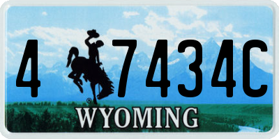 WY license plate 47434C