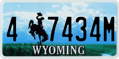 WY license plate 47434M