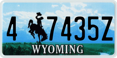 WY license plate 47435Z
