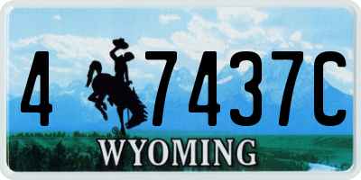 WY license plate 47437C