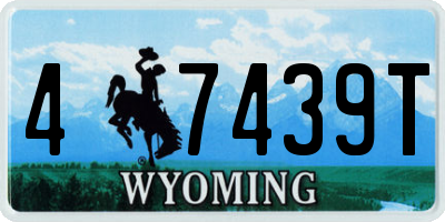WY license plate 47439T