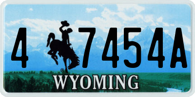 WY license plate 47454A