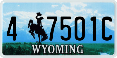 WY license plate 47501C