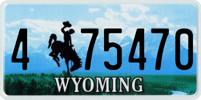 WY license plate 475470