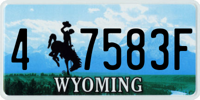 WY license plate 47583F