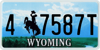 WY license plate 47587T