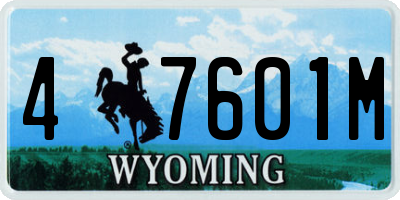 WY license plate 47601M