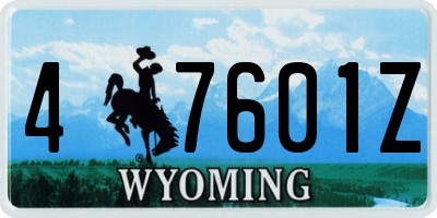 WY license plate 47601Z
