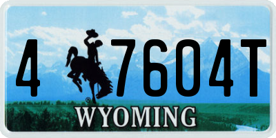 WY license plate 47604T