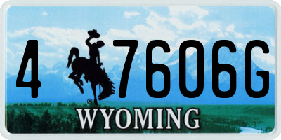 WY license plate 47606G