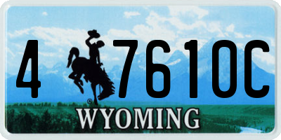 WY license plate 47610C