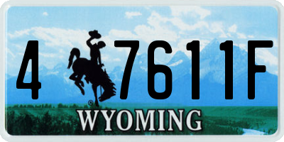 WY license plate 47611F