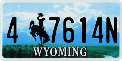 WY license plate 47614N