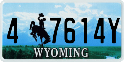 WY license plate 47614Y