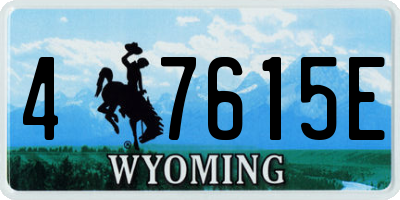 WY license plate 47615E