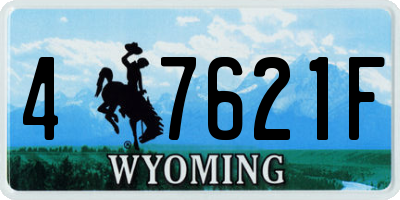 WY license plate 47621F