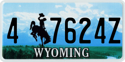 WY license plate 47624Z