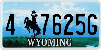 WY license plate 47625G
