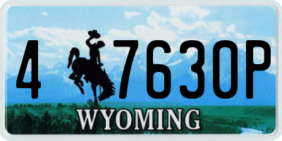 WY license plate 47630P