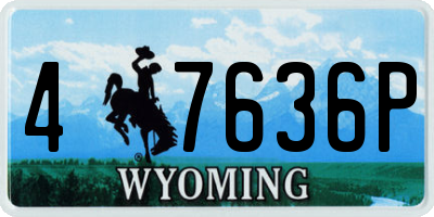 WY license plate 47636P