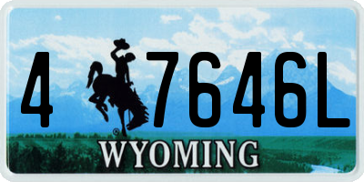 WY license plate 47646L